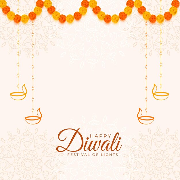 Fondo decorativo blanco tradicional feliz diwali