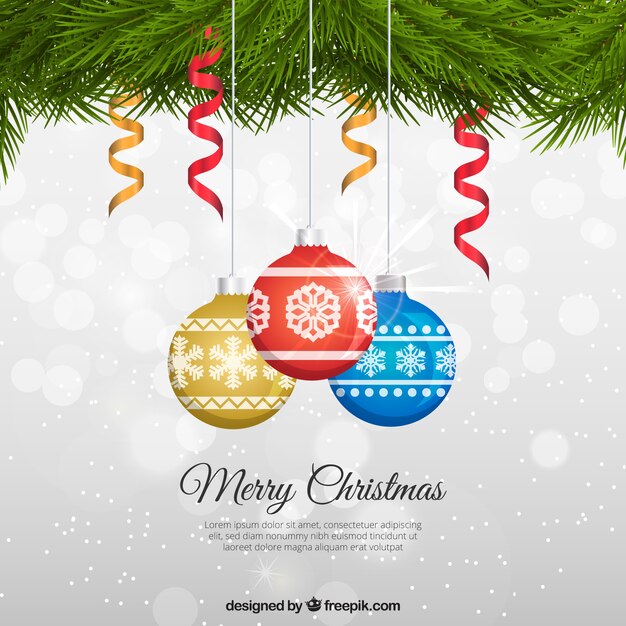 Fondo decorativo de bolas de navidad 