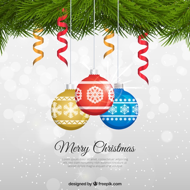 Fondo decorativo de bolas de navidad 