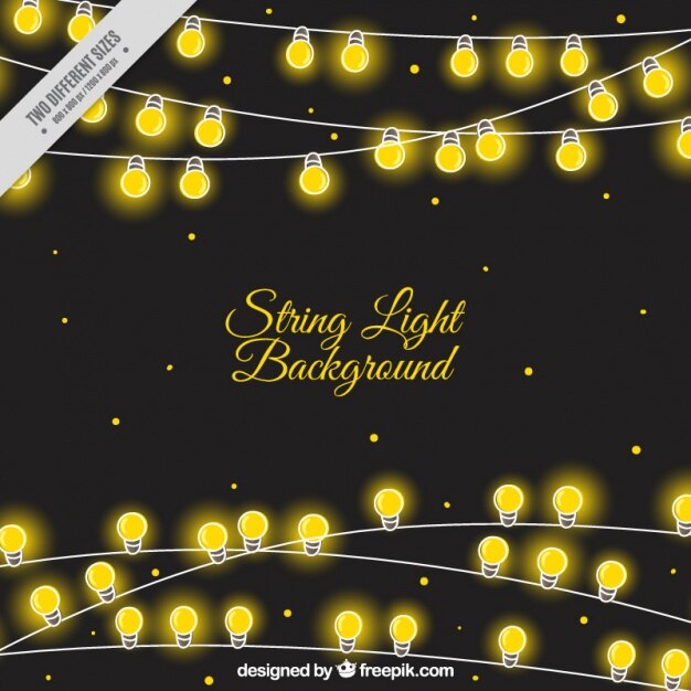 Fondo decorativo de brillantes guirnaldas de luces