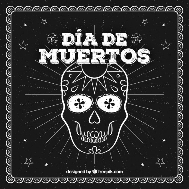 Vector gratuito fondo decorativo con una calavera mexicana