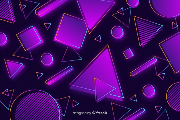Fondo decorativo colorido geométrico de los años 80.
