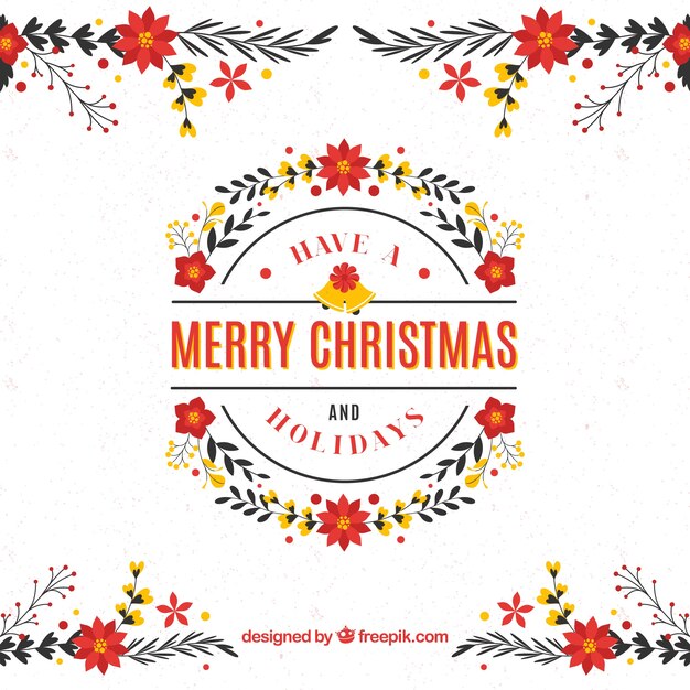 Fondo decorativo con corona floral de navidad