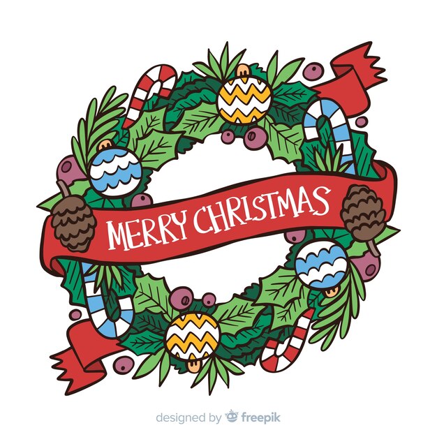 Fondo decorativo de corona de navidad