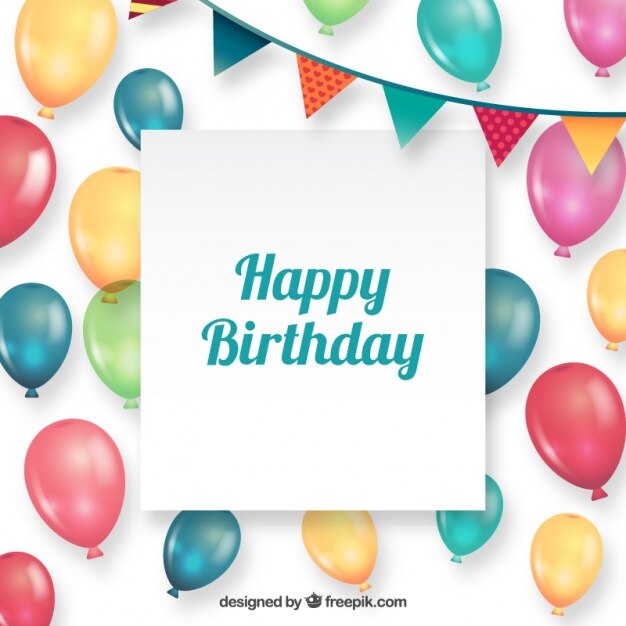 Fondo decorativo de cumpleaños con globos de colores