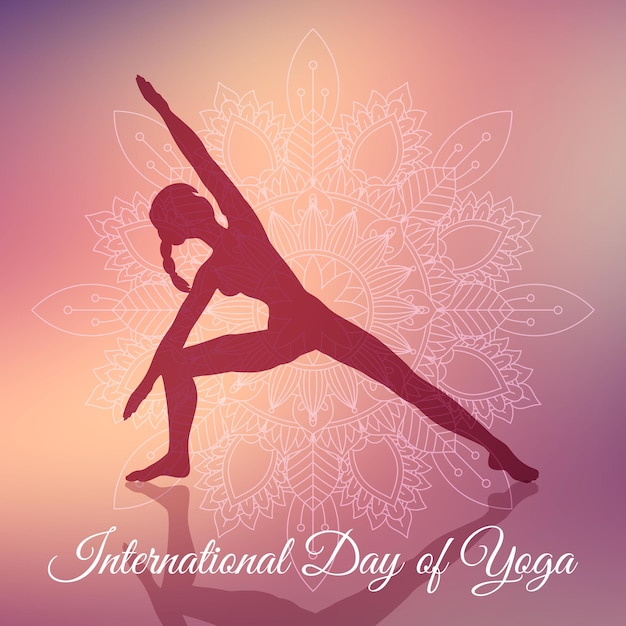 Vector gratuito fondo decorativo para el día internacional del yoga