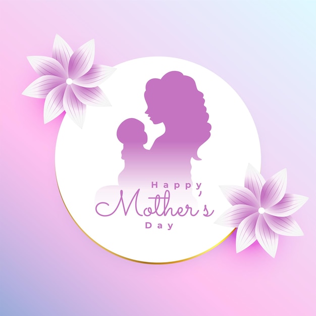 Vector gratuito fondo decorativo del día de la madre feliz para la relación entre mamá y niño