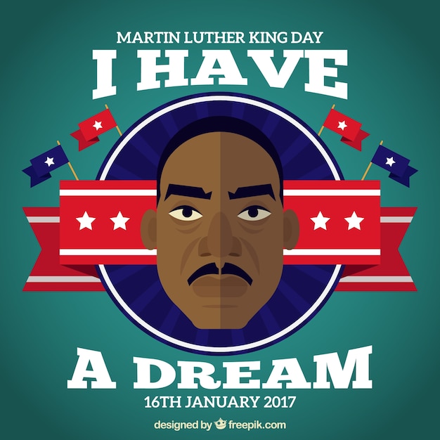 Vector gratuito fondo decorativo del día de martin luther king en diseño plano