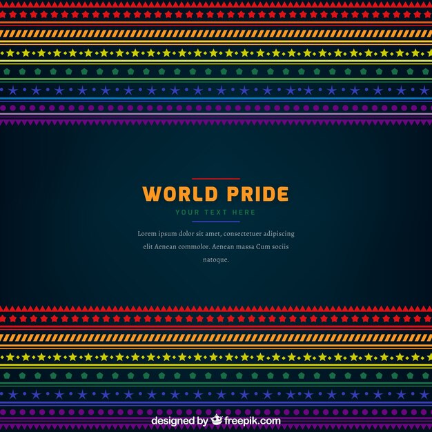 Fondo decorativo del día del orgullo con formas coloridas