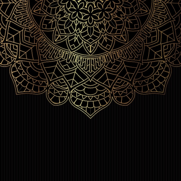 Vector gratuito fondo decorativo con diseño de mandala dorada