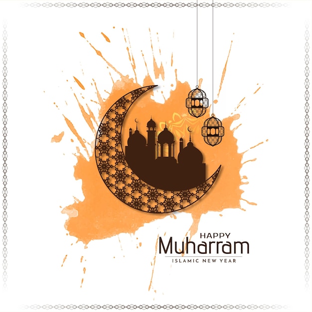 Vector gratuito fondo decorativo elegante feliz muharram y año nuevo islámico