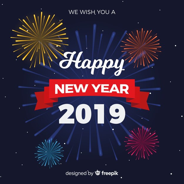 Fondo decorativo de feliz año nuevo 2019
