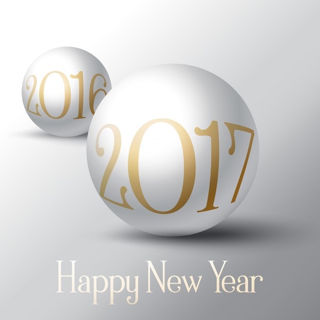 Vector gratuito fondo decorativo feliz año nuevo con diseño de esfera