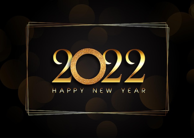 Vector gratuito fondo decorativo feliz año nuevo dorado y negro