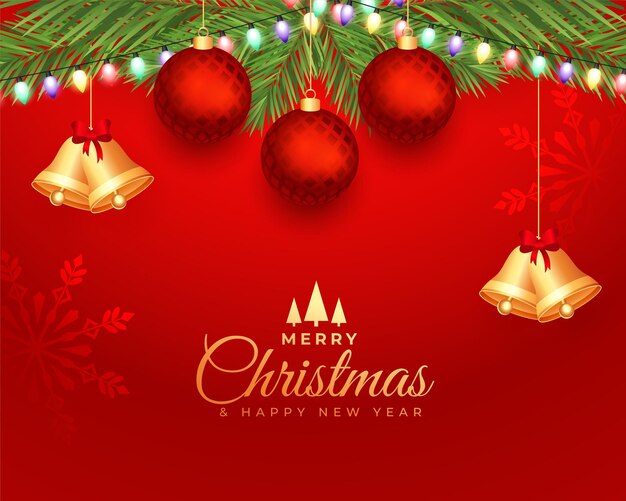 Fondo decorativo feliz navidad rojo con elementos de navidad diseño ilustración vectorial