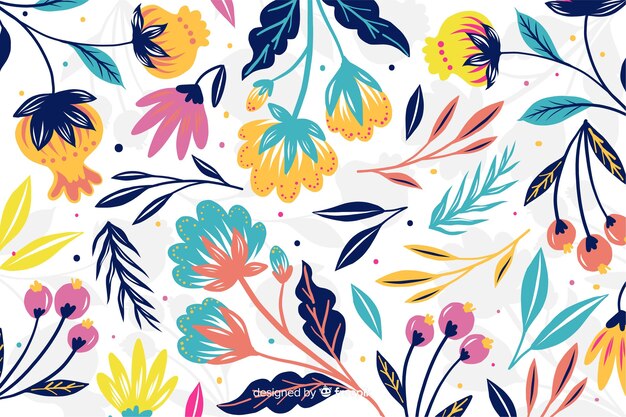 Fondo decorativo flores exóticas coloridas