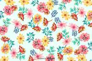 Vector gratuito fondo decorativo de flores pintadas de colores