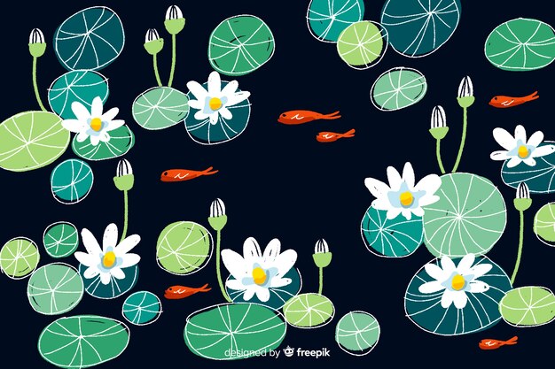 Vector gratuito fondo decorativo de flores pintadas de colores