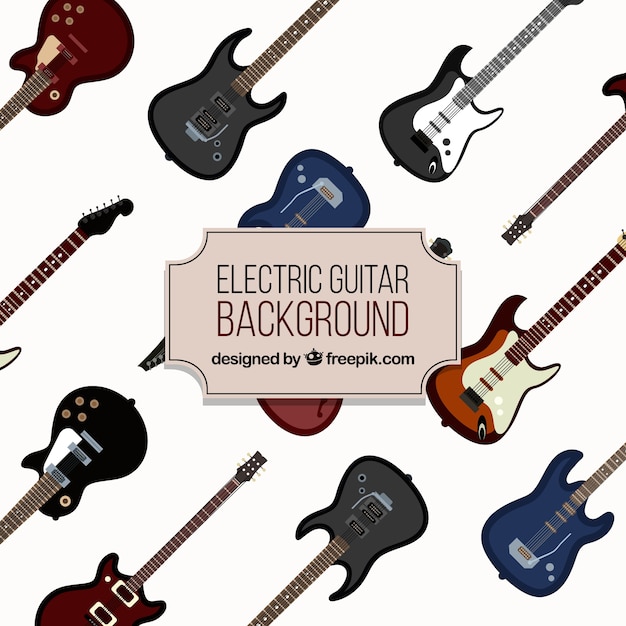 Vector gratuito fondo decorativo con guitarras eléctricas