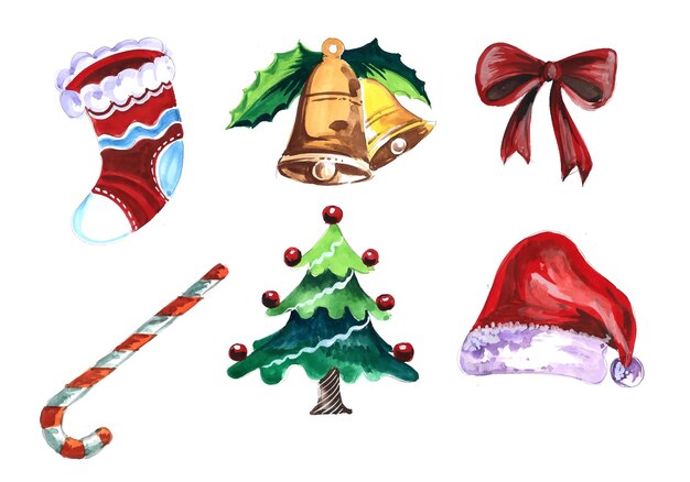 Fondo decorativo hermoso de la tarjeta del día de fiesta de los elementos de la Navidad