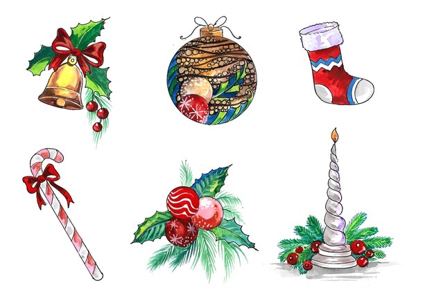 Fondo decorativo hermoso de la tarjeta del día de fiesta de los elementos de la Navidad