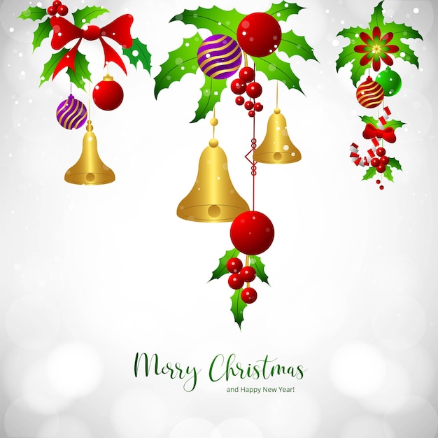 Vector gratuito fondo decorativo hermoso de la tarjeta del día de fiesta de los elementos de la navidad