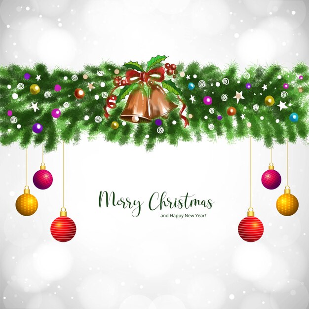 Fondo decorativo hermoso de la tarjeta del día de fiesta de la guirnalda de la Navidad