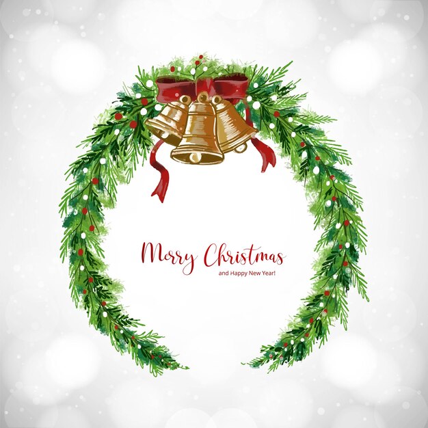 Fondo decorativo hermoso de la tarjeta de la guirnalda de la Navidad de la celebración artística