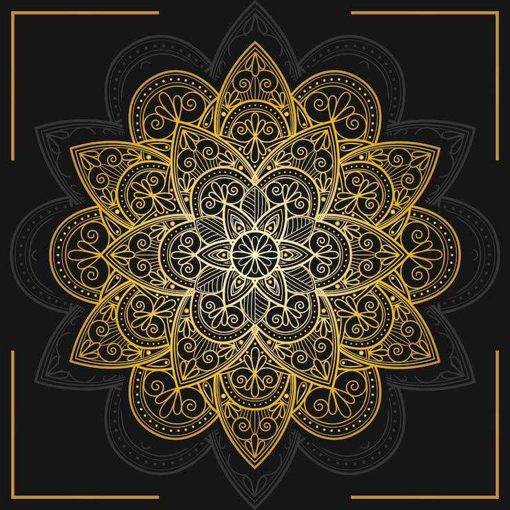 Vector gratuito fondo decorativo de mandala dorada