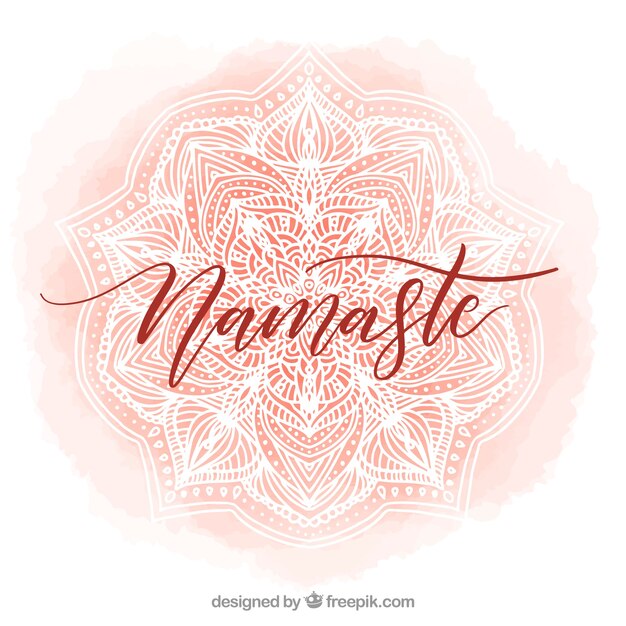 Fondo decorativo de namaste con mandala dibujado a mano 