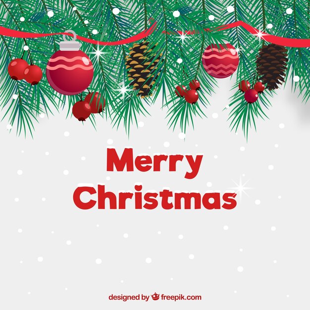 Fondo decorativo navideño con elementos naturales