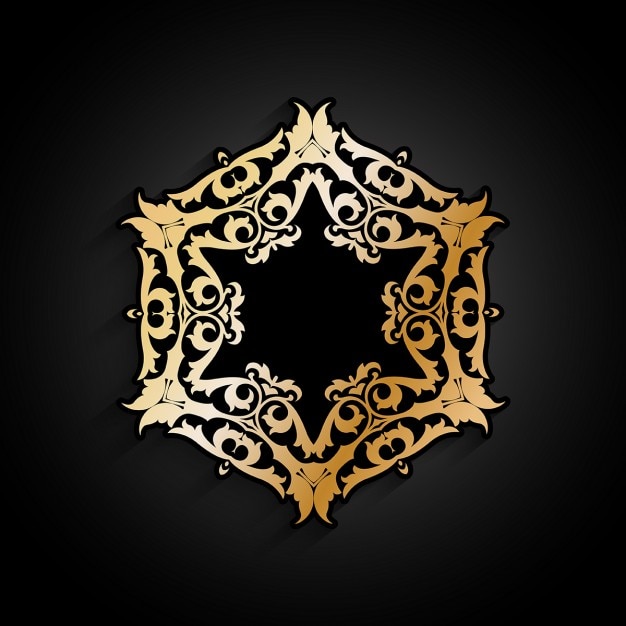 Vector gratuito fondo decorativo negro y dorado