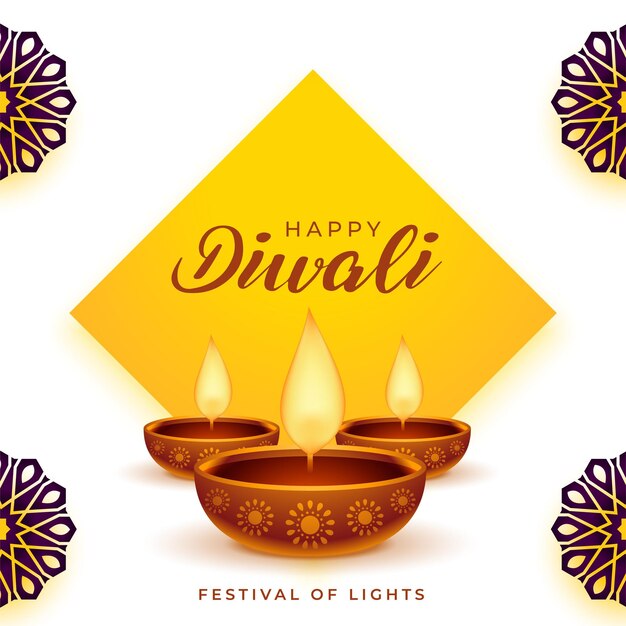 fondo decorativo de ocasión feliz diwali con lámpara de aceite