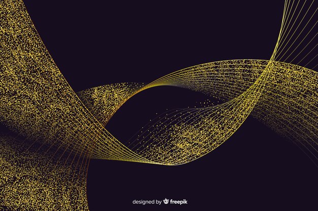 Fondo decorativo ondulado dorado abstracto