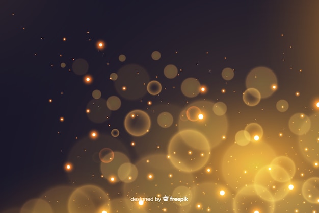 Vector gratuito fondo decorativo de partículas doradas bokeh