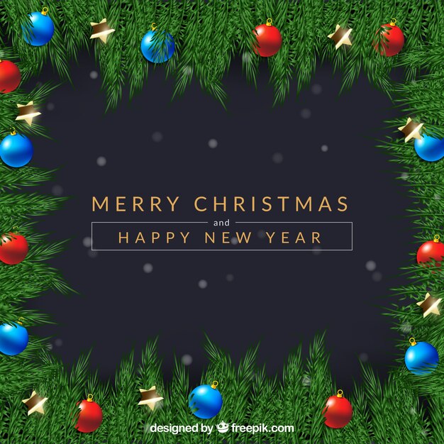 Fondo decorativo de ramas navideñas