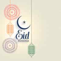 Vector gratuito fondo decorativo saludo eid mubarak festival