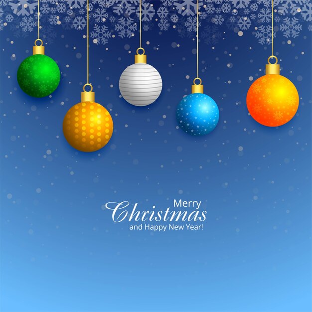 Fondo decorativo de la tarjeta del día de fiesta de las bolas brillantes de la Navidad