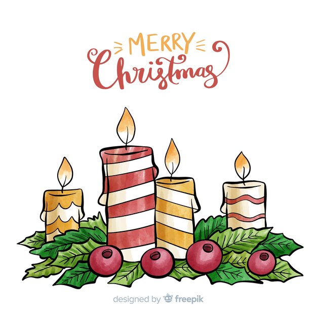Fondo decorativo de velas de navidad
