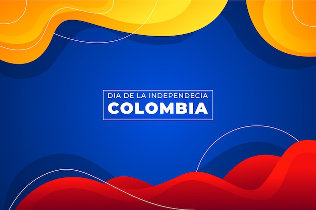 Vector gratuito fondo degradado 20 de julio con colores de la bandera colombiana