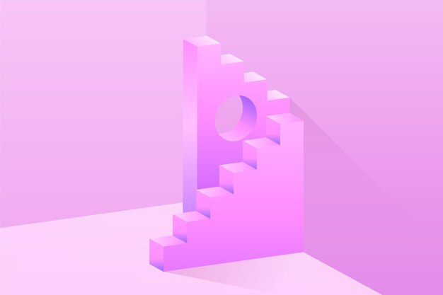 Fondo degradado 3d escaleras