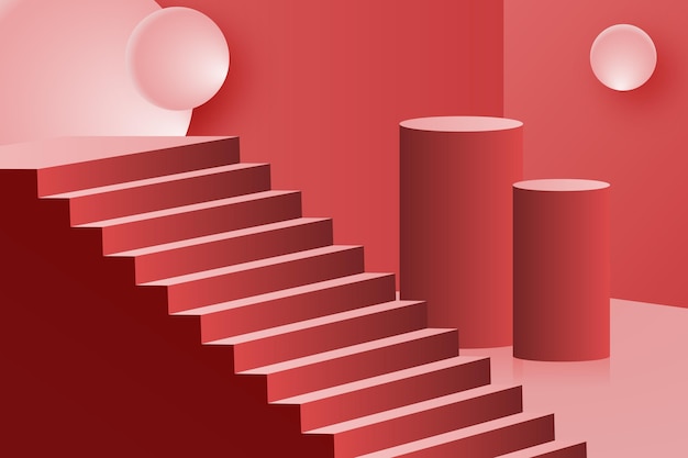 Vector gratuito fondo degradado 3d escaleras