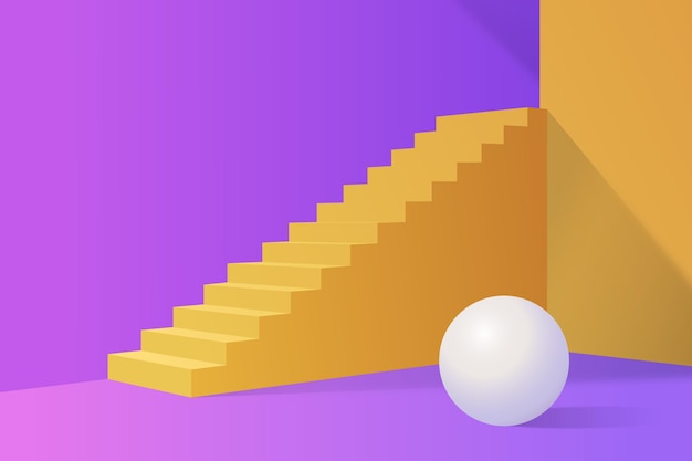 Fondo degradado 3d escaleras