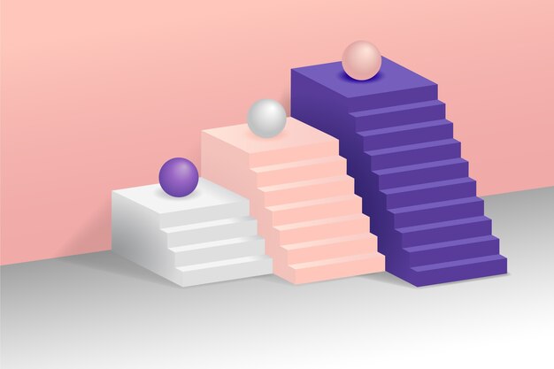 Fondo degradado 3d escaleras