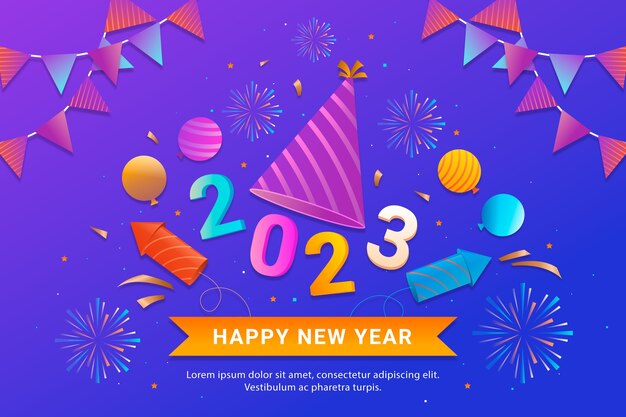 Fondo degradado año nuevo 2023