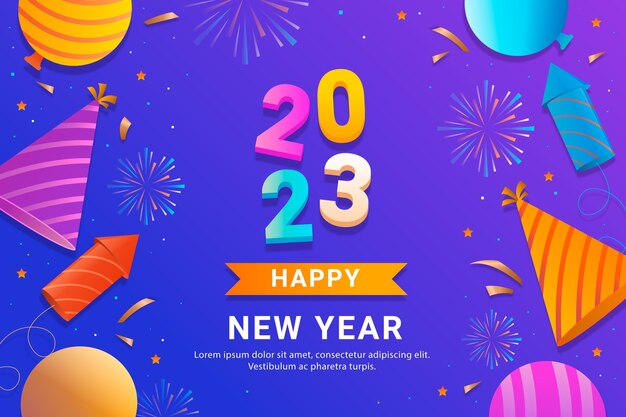 Fondo degradado año nuevo 2023