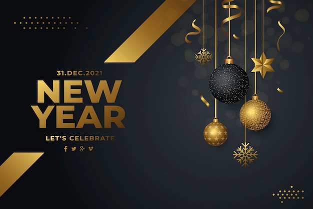 Fondo degradado de año nuevo
