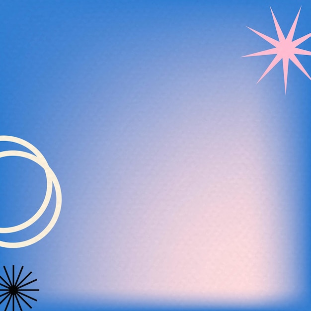 Fondo degradado azul en memphis abstracto con borde retro