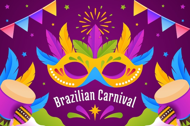 Vector gratuito fondo degradado carnaval brasileño