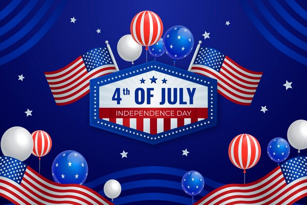 Fondo degradado para la celebración americana del 4 de julio